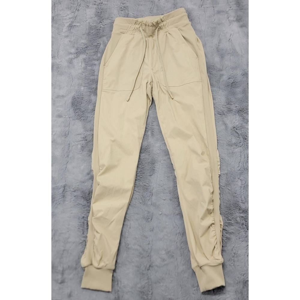Lululemon Pants Womens 0 Beige Beyond the Studio‎ Lined Jogger Elastic Stretch